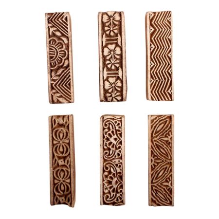 Set of 6 Piece New Mix Wooden Printing Block